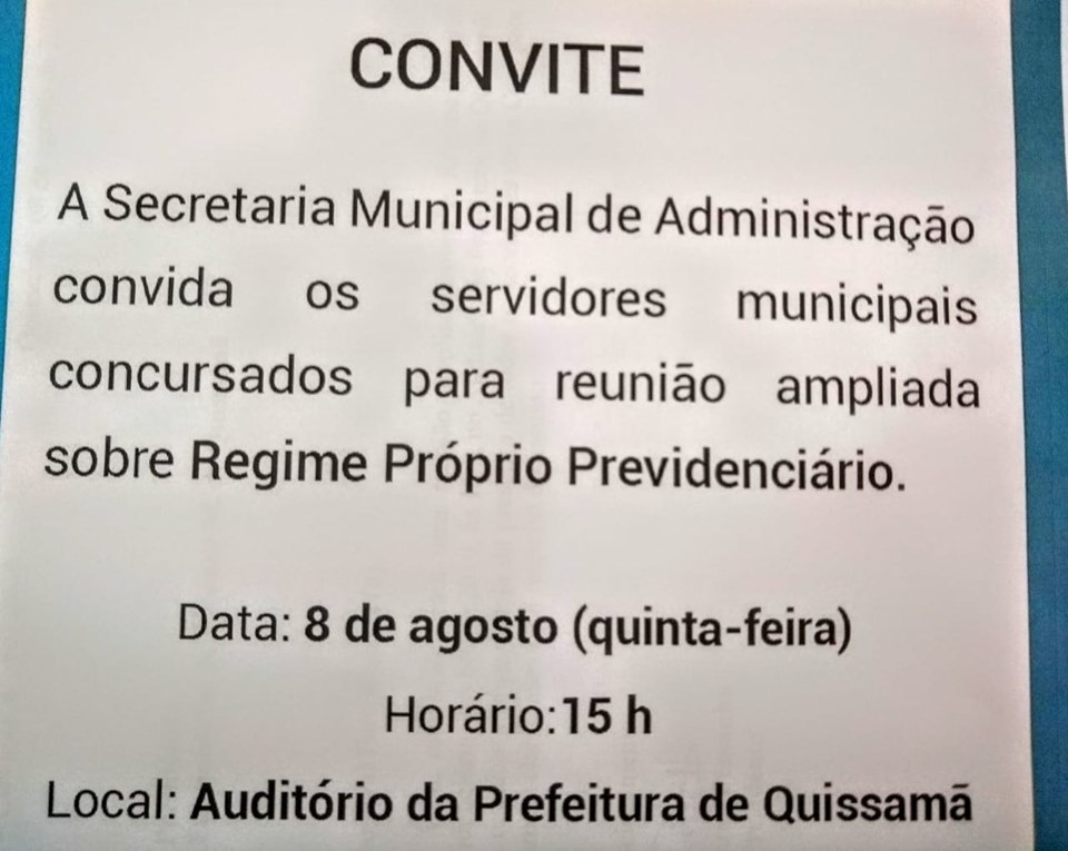 Convite da Secretaria Municipal de Administração 