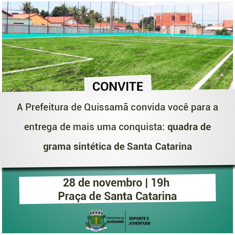 Quadra de grama sintética, que receberá o nome do saudoso Romário Fernandes, será inaugurada HOJE no bairro Santa Catarina.